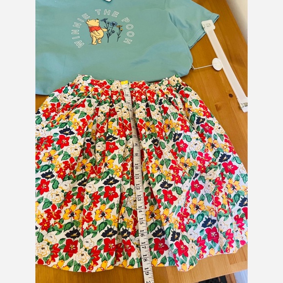 100% Cotton Vintage Vibrant Floral Pleat Skirt - Picture 5 of 7